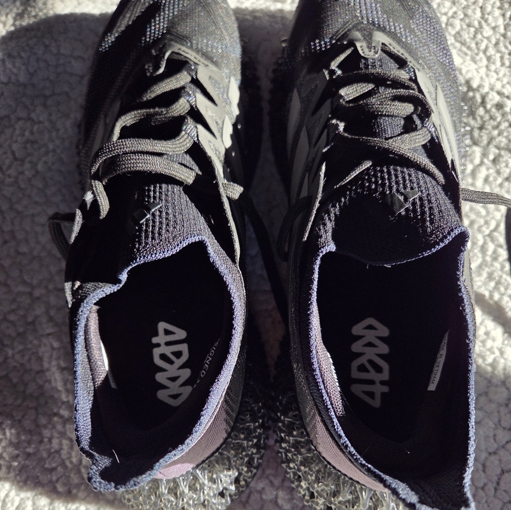 adidas Black Knit Running Sneakers with Iridescent Purple-Blue Accents - Picture 4 of 8